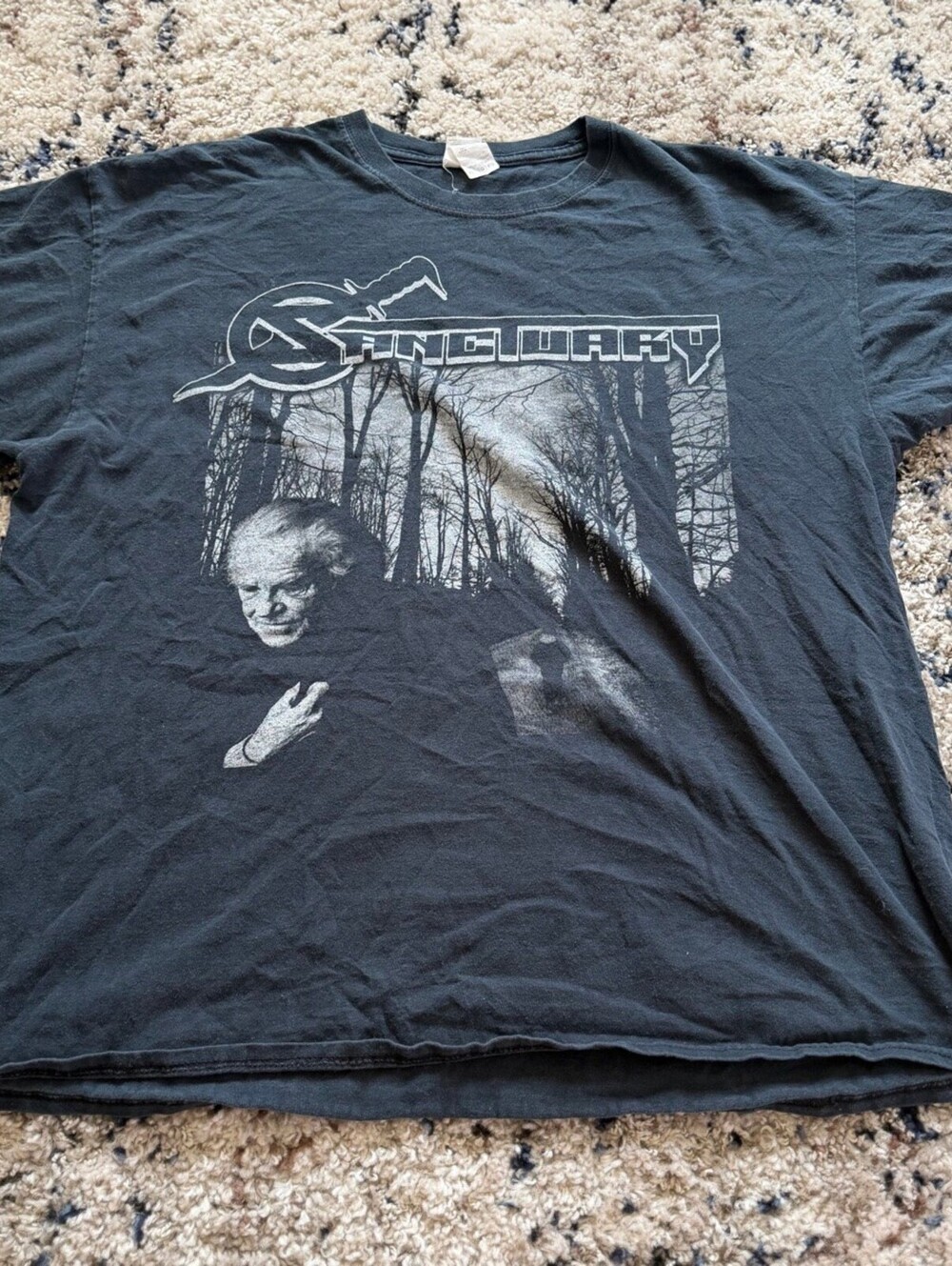 Sanctuary Into The Mirror Black Metal Band T-Shirt XL